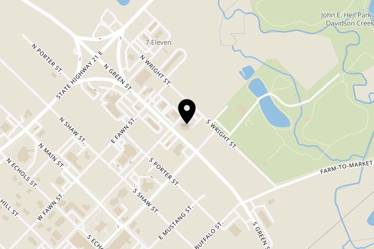 Map showing the location of MasFajitas Mexican Restaurant Caldwell on 305 TX-36 in Caldwell