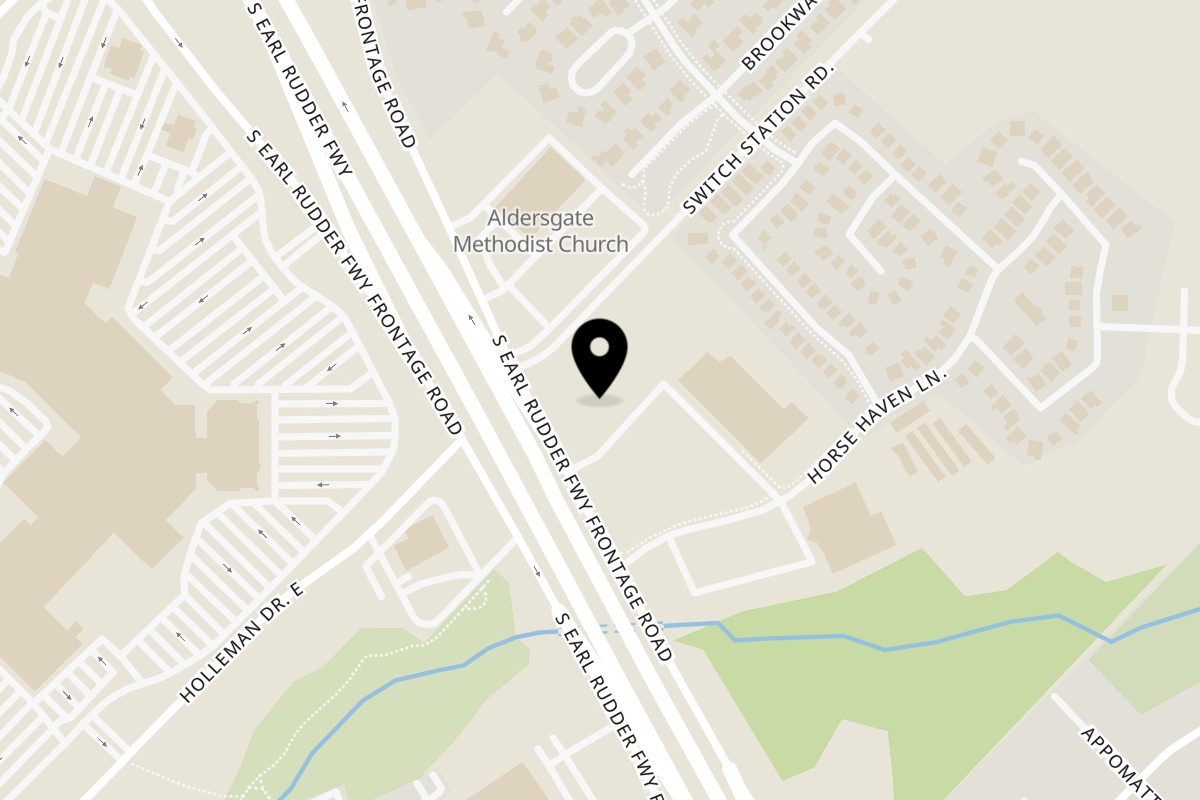 Map showing the location of MasFajitas Mexican Restaurant College Station on 2297 Earl Rudder Fwy S in College Station